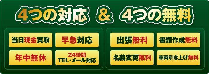 4つの対応&4つの無料